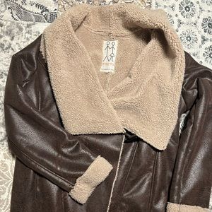 Womens Faux Leather Coat